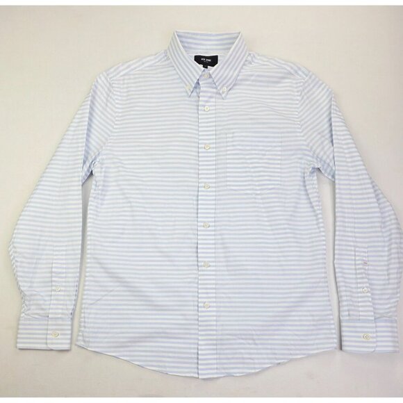 Jack Spade Sz Medium Mens Blue White Stripe Button Down Long Sleeve Cotton Shirt - Picture 5 of 9